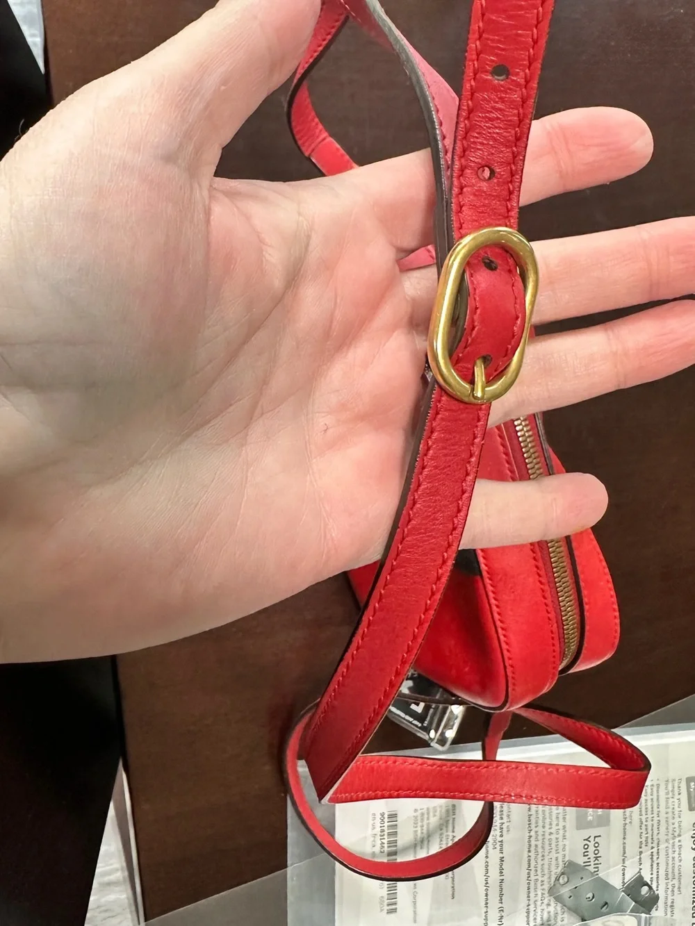 Gucci Webby Bee Red Leather Web Stripe Shoulder Crossbody Bag Authentic
